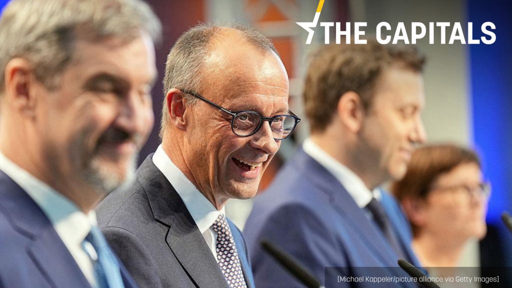 (izq-dr)Markus Söder , ministro presidente del land de Baviera y presidente de la CSU, Friedrich Merz, candidato a canciller de la CDU, Lars Klingbeil, presidente del grupo parlamentario del SPD, y Saskia Esken, presidenta federal del SPD, en la rueda de prensa celebrada en Berlín el 9 de abril de 2025, en la cual explicaron detalles del acuerdo de coalición entre el SPD y la CDU.
